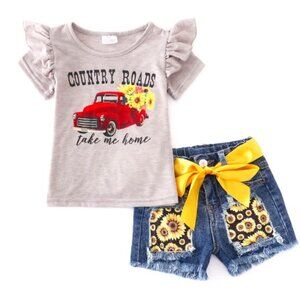 New "Country Roads Take Me Home" 2 piece outfit size 5